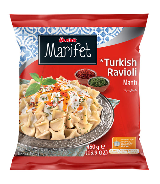 U04 ULKER MARIFET Soy Ravioli / Soyali Manti 450g 1cs/12pcs