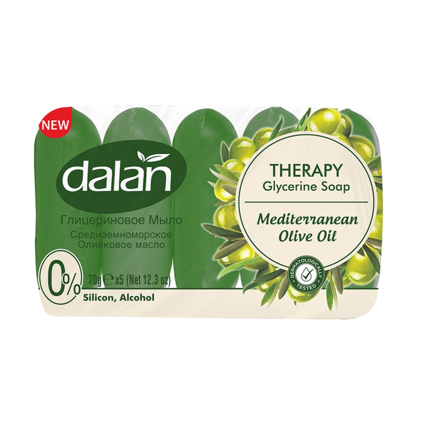 DALAN GLYCERINE SOAP || (70g)x5 24/CS || Mediterranean Olive Oil