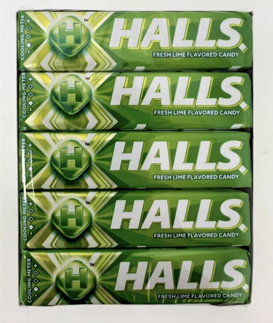 HALLS COUGH DROPS 9PCS x 20 || LIME - HALL20FL