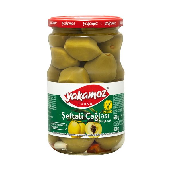 Yakamoz, Pickles, Peachy Green Almond (Seftali Caglasi), Glass Jar, 720ml x 12 - 5551