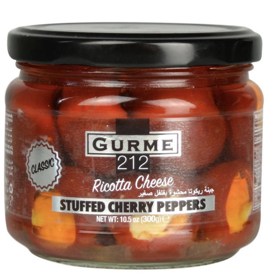 Gourmet212 Cheese Stuffed Cherry Pepper 12x300cc Jar - GUR2096