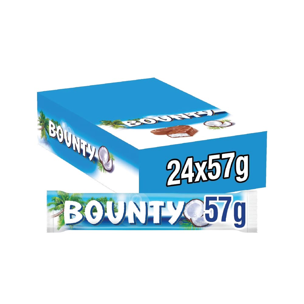 BOUNTY MILK CHOCOLATE BAR MASTER CASE 24 PCS 57 GR X 12