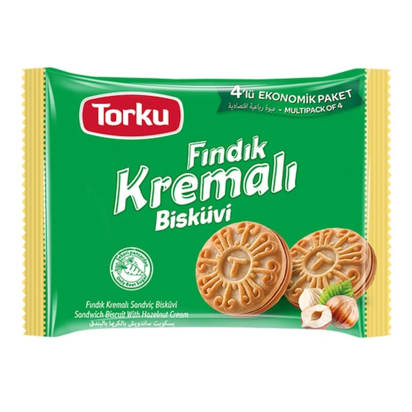 TORKU KREMALI BISCUIT W HAZELNUT CREAM (FINDIK KREMALI) 4PCS X 61GR X 8