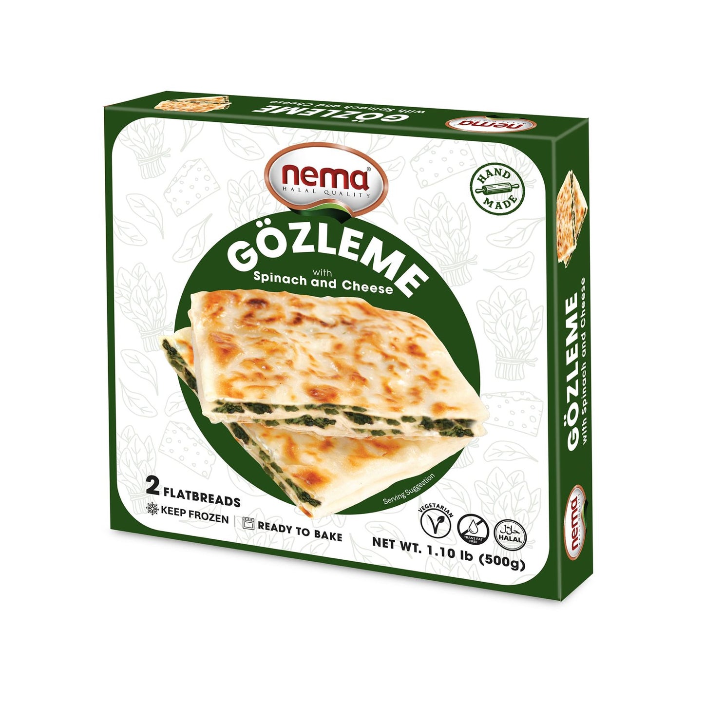 Nema Flatbread w/ Spinach & Cheese -Ispanaklı & Peynirli Gözleme (20 x 500g)