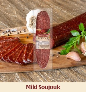 Ohanyans Halal Mild Soujouk - Flat Varied Weight X 24-26 Pack (26 Lb)