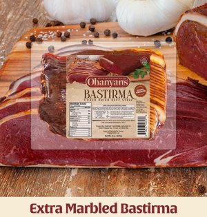 Ohanyans Halal Marbled Bastirma - Sliced 8 Oz (227G) X 30 Pack