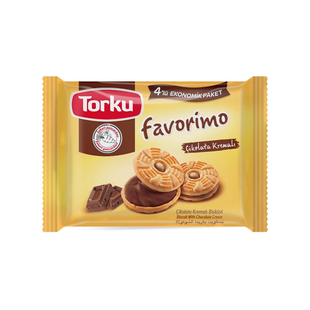 TORKU FAVORIMO CHOCOLATE CREAM BISCUIT 4 PCS X 61 GR X 8