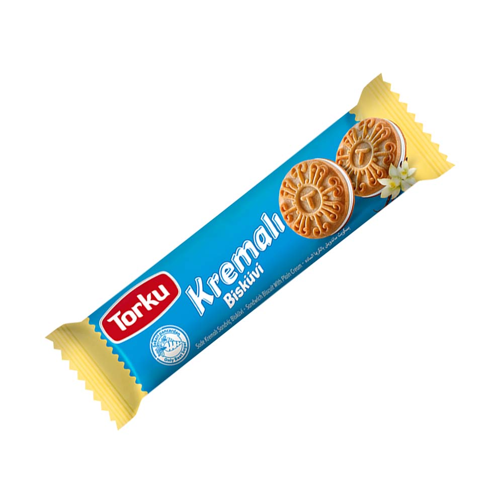 TORKU KREMALI BISCUIT W VANILLA CREAM (SADE KREMALI) 24 PCS X 61GR X 4