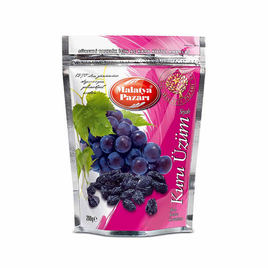 MALATYA PAZARI BLACK RAISINS (SIYAH KURU UZUM) 200 GR X 8