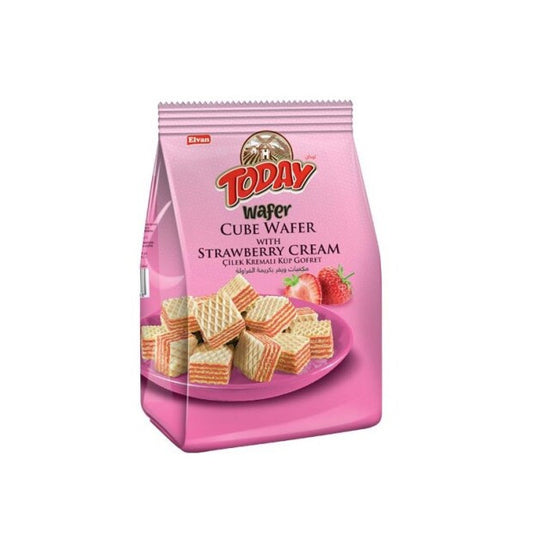 Today Cube Wafer Cream with Strawberry 1cs/12pcs