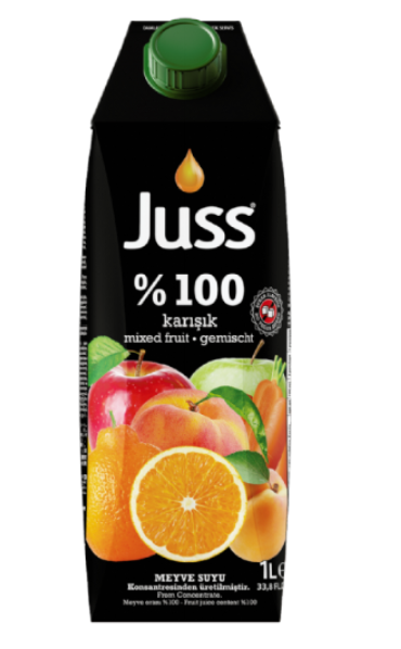 JUSS %100 MIX FRUIT JUICE 33.8 OZ (1000ML) X 12PCS (TETRA PACK) - JUS04