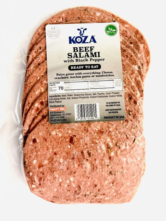 A2 KOZA Beef Salami With Black Pepper Slice 1cs10Lb/16or17pcs