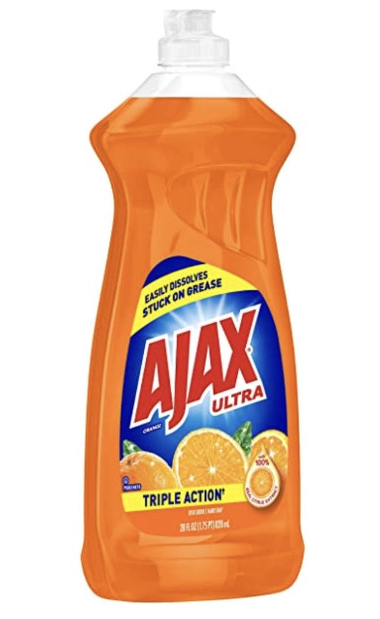 AJAX DISH LIQUID | 28 OZ x 9 | ORANGE - AJ05