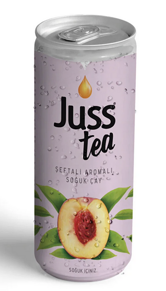 JUSS Can Ice Tea Peach 250ml / Soguk Cay Seftali 1cs/24pcs