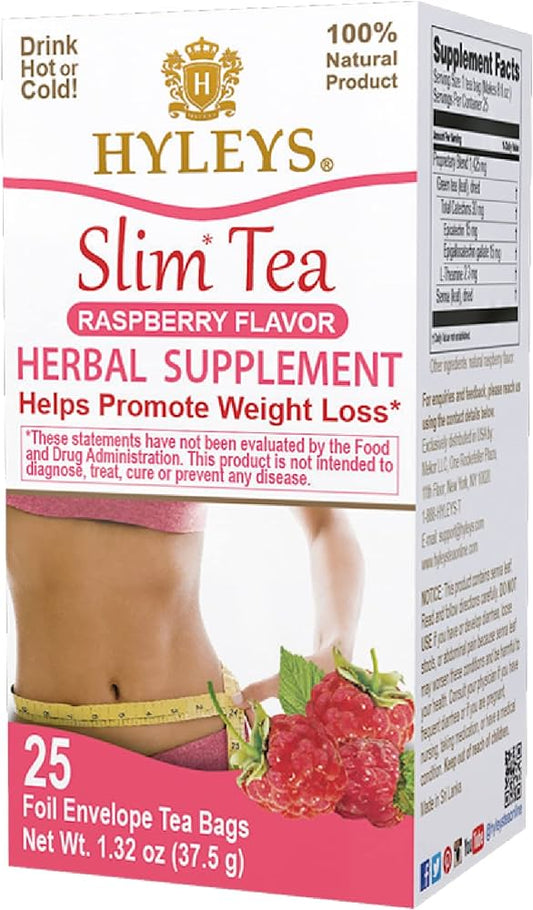 HYLEYS SLIM TEA RASPBERRY 1.32oz X 25pc X 12/CS - HY05