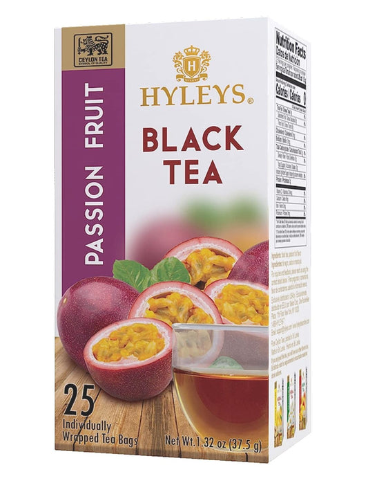 HYLEYS PASSION FRUIT BLACK TEA 1.32oz X 25pc X 12/CS - HY88