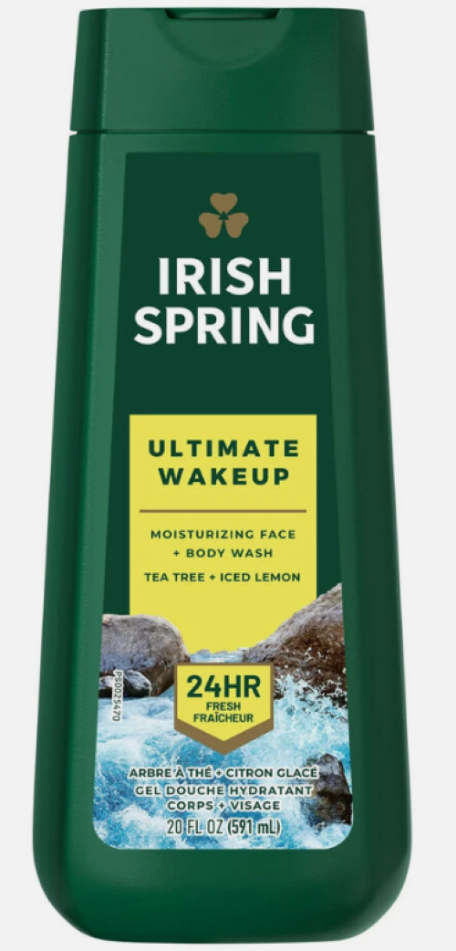 IRISH SPRING BODY WASH ||20 OZ x 4|| ULTIMATE WAKE UP TEA TREE - IRBW10