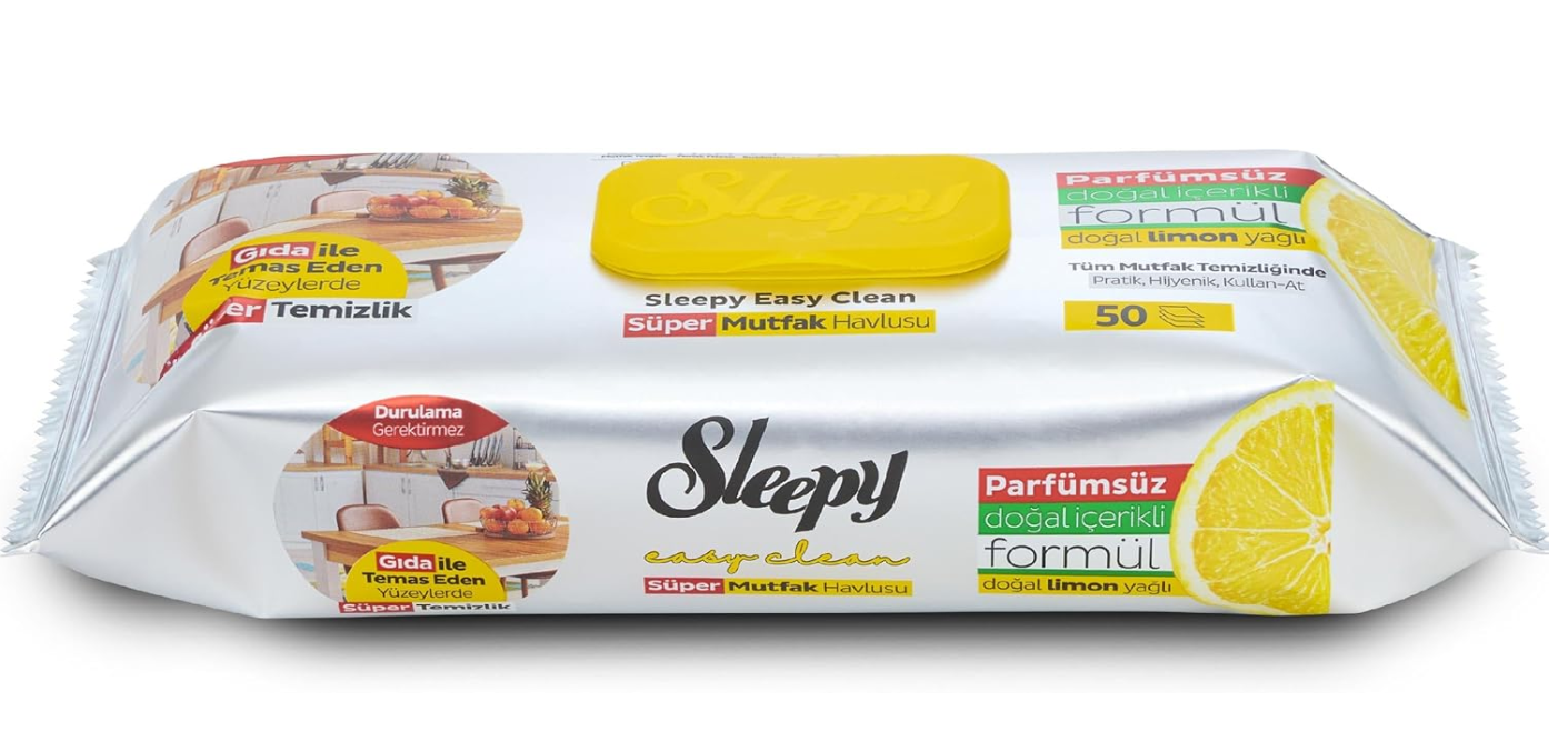 Sleepy Easy Clean Lemon Oil Kitchen Wipes 50 ct x 8 pcs - ESLEP11