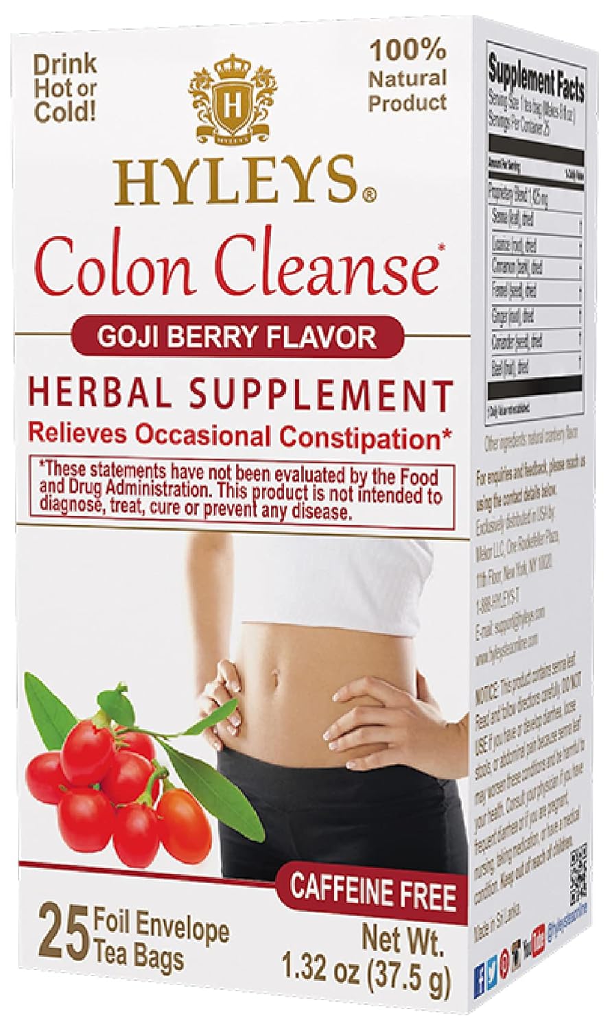 K - HYLEYS COLON CLEANSE GOJI BERRY 1.32oz X 25pc X 12/CS - HY16