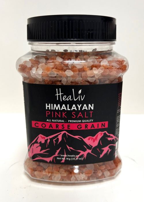 Himalayan Pink Salt Coarse Grain Plastic Jar 1Kgx8/CS - HIMS1003