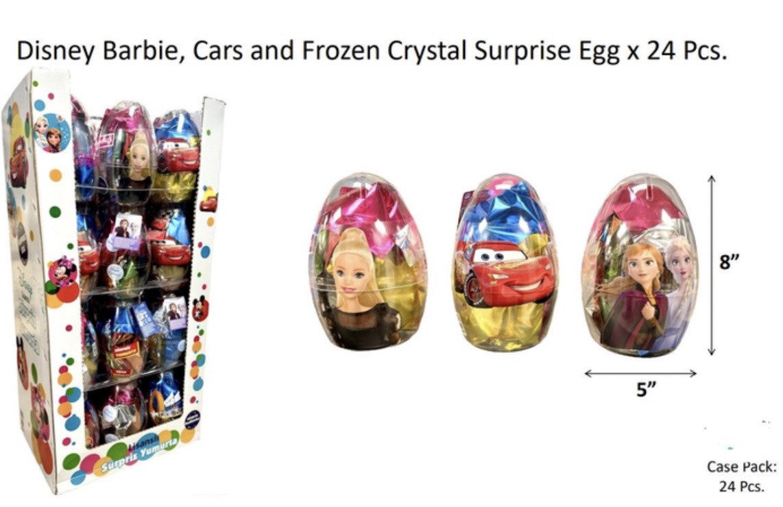 Disney Barbie, Cars and Frozen Crystal Surprise Egg x 24 Pcs - DSNY005