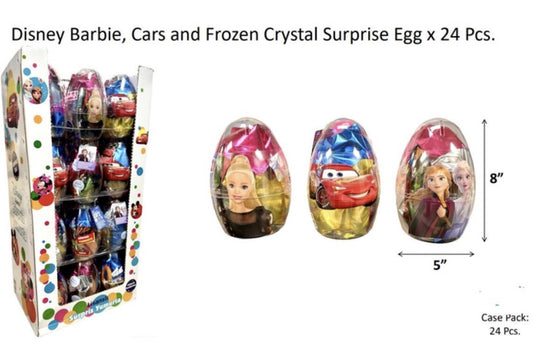 Disney Barbie, Cars and Frozen Crystal Surprise Egg x 24 Pcs - DSNY005