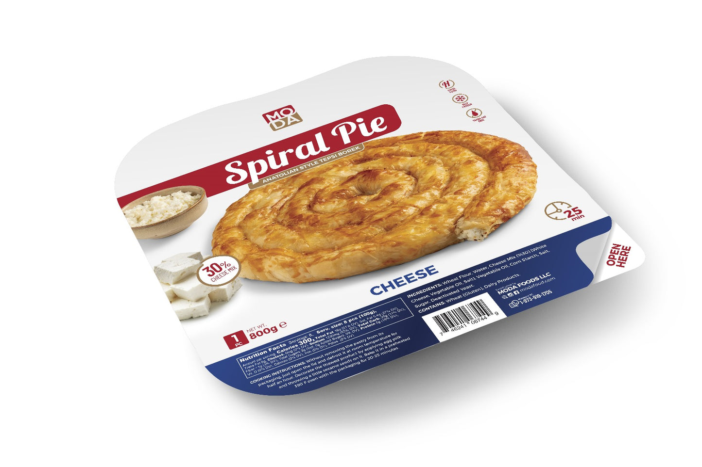 Moda Mom's Borek, Spiral Pie, White Cheese, 28.2oz (800g) x 10pack - 102121