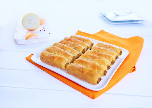 Moda Mom's Borek, Mini Roll Pie with Ground Beef, 1.33oz (37.8g) x 24pcs x 12trays (288pcs) - 400222