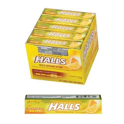 HALLS COUGH DROPS 9PCS x 20 || HONEY LEMON - HALL20HL