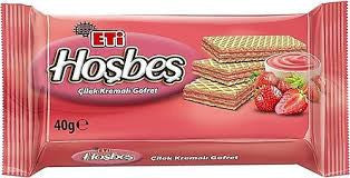 ETI Hosbes Strawberry / Cilek Cream Wafer 40g 1cs/24pcs