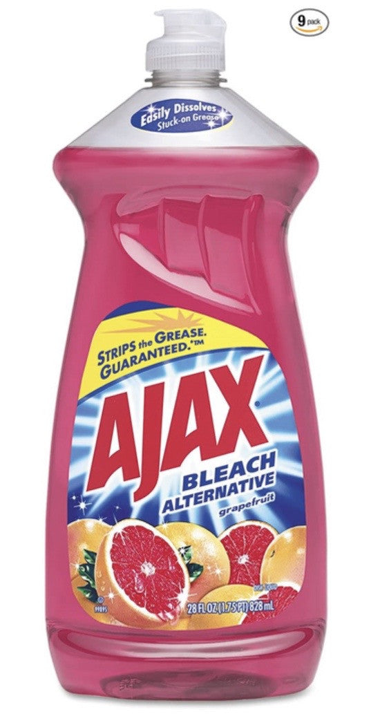 AJAX DISH LIQUID | 28 OZ x 9 | RUBY RED GRAPEFRUIT - AJ01