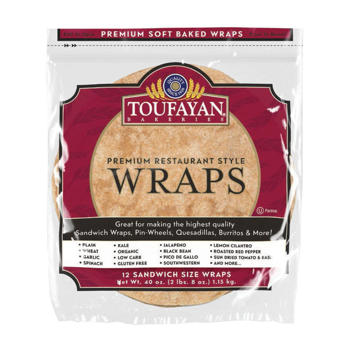 A3 TF Food Service 12" Large Wraps WW 1cs/6 pcs