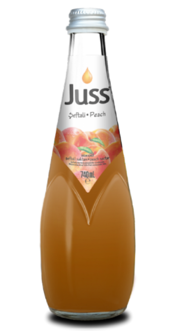 JUSS PEACH NECTAR 25 OZ (740ML) X 6PCS (GLASS BOTTLE) - JUS01