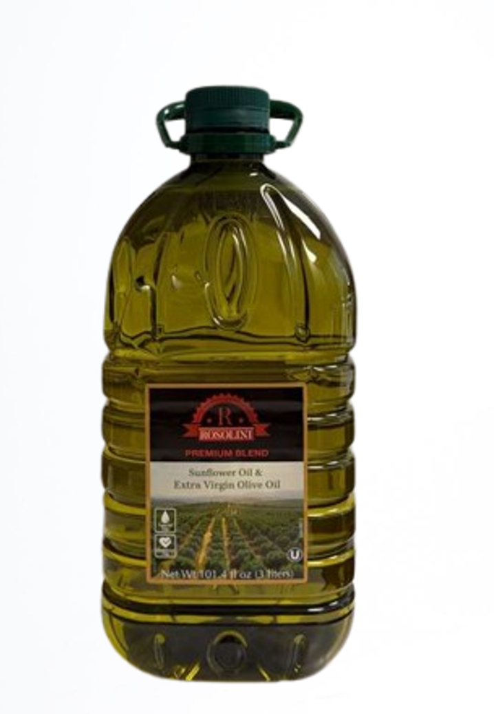 Rosolini Extra Virgin Olive Oil & Sunflower Oil Blend 101.4 fl oz (3 L) x 4 pcs (Kosher - U) - ROSB3000