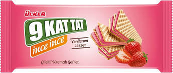 ULKER 9Kat Stawberry Wafer 114g 1cs/16pcs