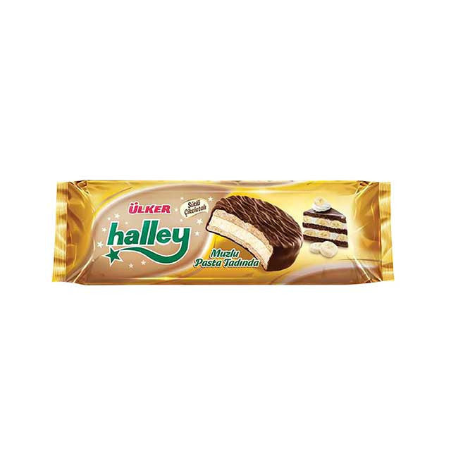 ULKER A1 Halley Banana Chocolate Covered Cake 210g 1cs/12pcs