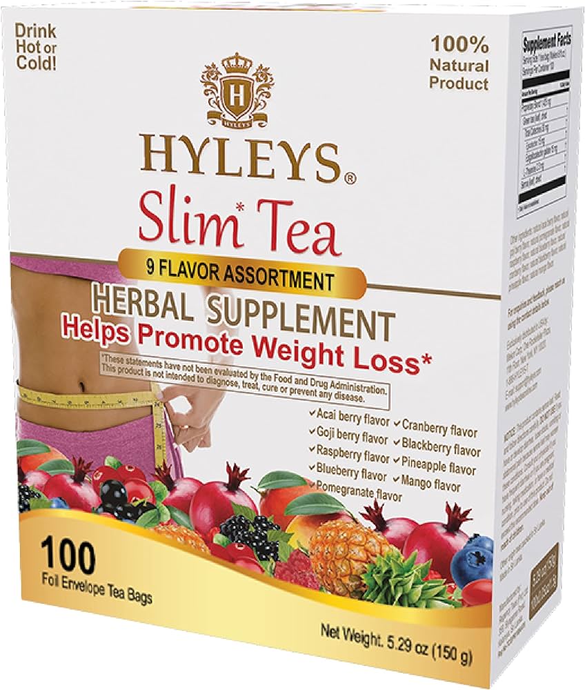 HYLEYS SLIM TEA 9 FLAVOR ASSORTMENT TEA || 100CT x 9 - HY58