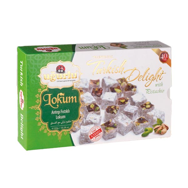 Ugurlu Antep Fistikli Lokum (Pudra Sekerli) 350g x 12 - 355