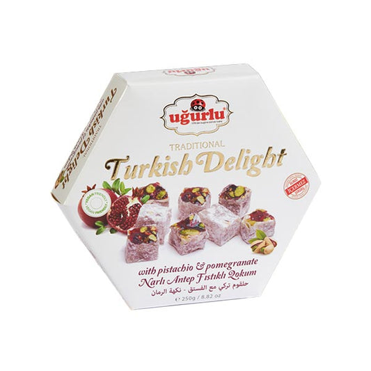 Ugurlu Altigen Antep Fistikli Narli Lokum 250g x 12 - 491