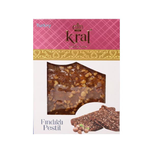 Kral Findikli Pestil, Fruit Pastille with Hazelnut, 350gr x 16 - KR01